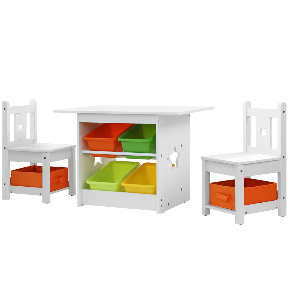 KEEZI KIDS TABLE & CHAIRS WITH STORAGE