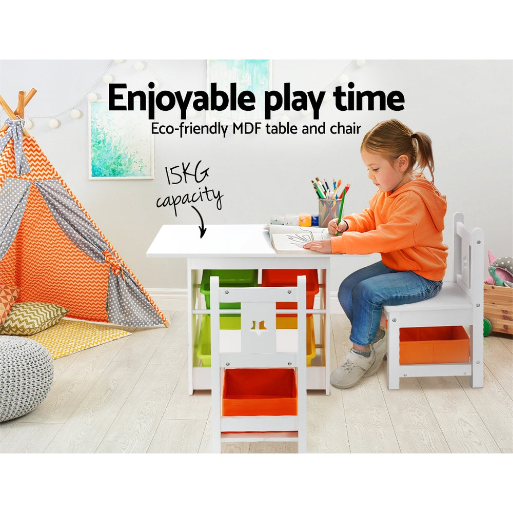 KEEZI KIDS TABLE & CHAIRS WITH STORAGE