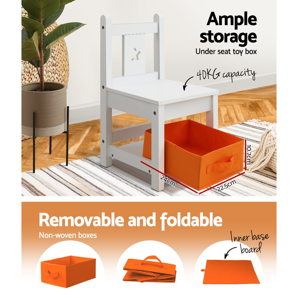 KEEZI KIDS TABLE & CHAIRS WITH STORAGE