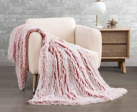 GIOIA CASA ROSE FUR LUXE THROW BLANKET